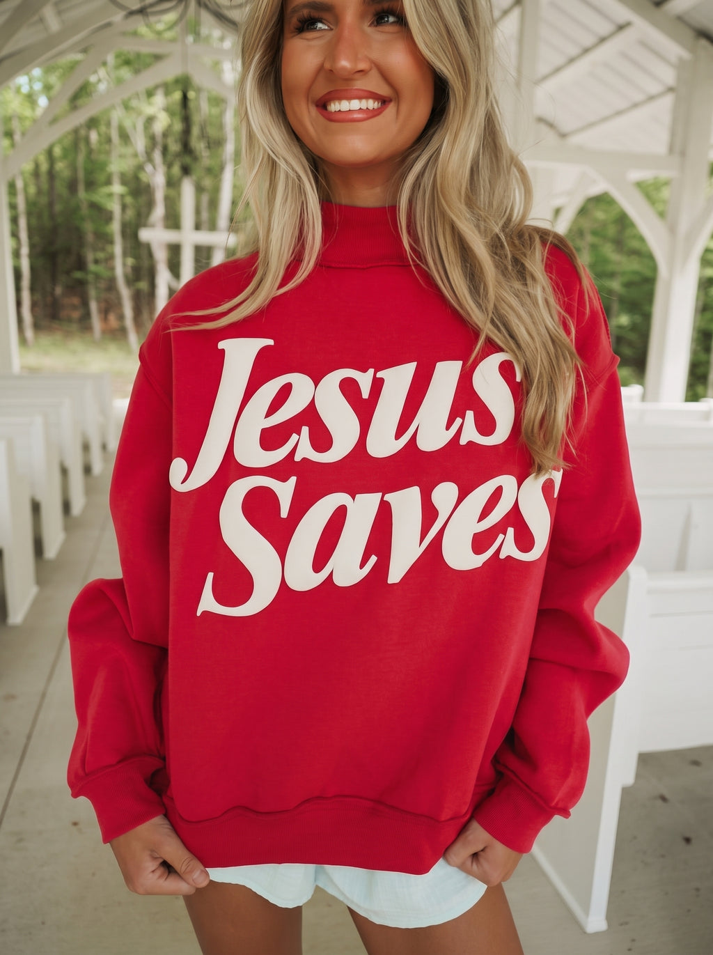 Jesus Saves Mockneck